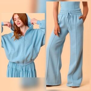 NWT Blogilates SET - Marshmallow Hoodie & Trouser Pants  - Blue